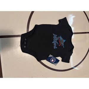 MLB Miami Marlins Baby Bodysuit Black Short Sleeve Creeper 24M New